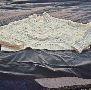 Free People Cream Cowl Neck Sweater